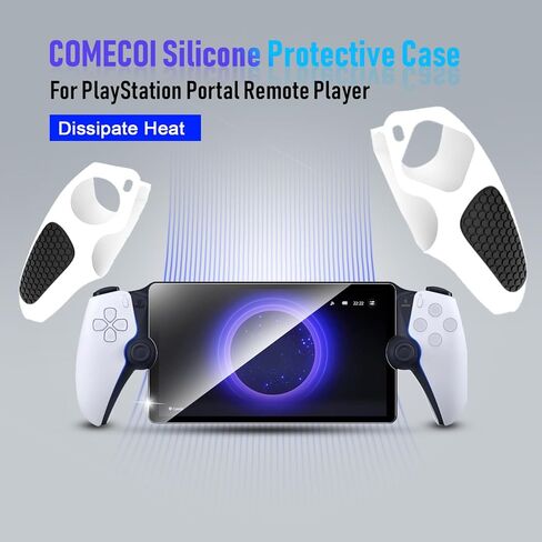 Case for Sony Playstation Portal, Silicone Shock-Absorption Anti-Fingerprint Scratch Resistant Cover Case for Playstation Portal - Black (Black) in Saudi Arabia