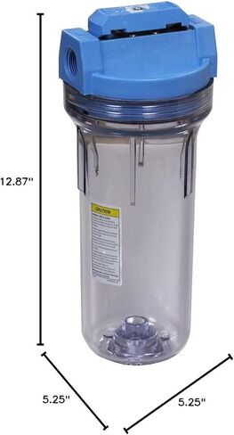 Pentair Pentek 150166 Valve-In-Head Filter Housing, 3/4" NPT #20 Standard Water Filter Housing with Pressure Relief Button, 20-Inch, Black/Blue in Saudi Arabia