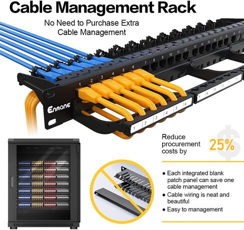 لوحة التصحيح Keystone ذات 24 منفذًا CAT6 غير محمية مع إدارة ذكية للكابلات لتركيب حامل مقاس 19 بوصة in Kuwait