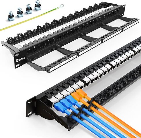 لوحة التصحيح Keystone ذات 24 منفذًا CAT6 غير محمية مع إدارة ذكية للكابلات لتركيب حامل مقاس 19 بوصة in Kuwait