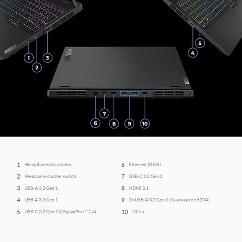 Lenovo Legion Pro 5 Gen 8 Gaming Laptop, 16" WQXGA 165Hz Screen, AMD Ryzen 7 7745HX Processor, NVIDIA GeForce RTX 4070, 64GB DDR5 RAM, 2TB SSD, RGB Backlit KB, Wi-Fi 6, Windows 11 Home, Onyx Grey in Saudi Arabia