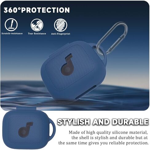 Compatible with Anker Soundcore C30i Case Cover, Silicone Anti-Slip Anti-Scratch Protective Cover for Soundcore C30i Open-Ear Earbuds Charging Case with Carabiner (White) in Kuwait