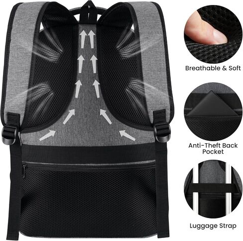 Travel Laptop Backpack, 15.6 Inch Large School Backpacks for Teens Boys, Water Resistant Business Men Computer Bag Durable Women Back Pack with USB Charging Port for College Work, Black in Saudi Arabia