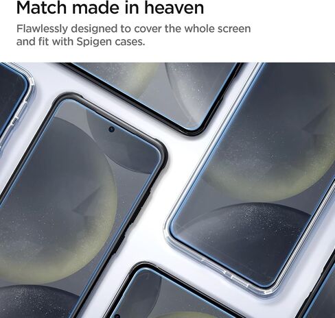 Spigen Tempered Glass Screen Protector [GlasTR EZ Fit] designed for Galaxy S24 [Case Friendly] - 2 Pack in Saudi Arabia