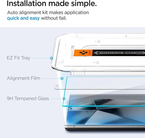 Spigen Tempered Glass Screen Protector [GlasTR EZ Fit] designed for Galaxy S24 [Case Friendly] - 2 Pack in Saudi Arabia