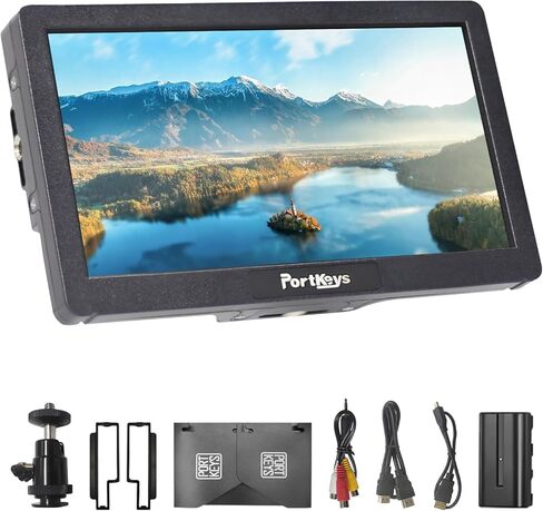شاشة كاميرا Portkeys HD7H الميدانية مقاس 7 بوصات 1000nit عالية السطوع مع مفاتيح اختصار علوية مناسبة لمعظم حامل حامل DSLR لبطارية NP-F 970/750/550 in Kuwait