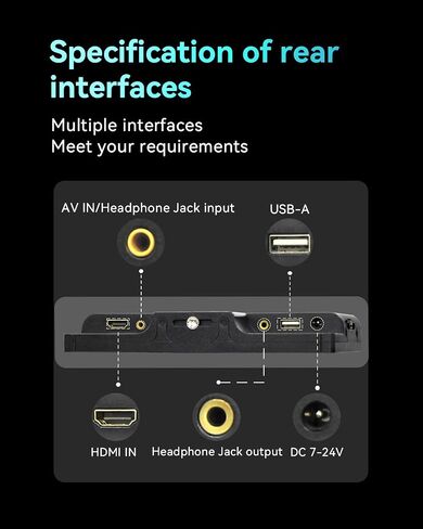 شاشة كاميرا Portkeys HD7H الميدانية مقاس 7 بوصات 1000nit عالية السطوع مع مفاتيح اختصار علوية مناسبة لمعظم حامل حامل DSLR لبطارية NP-F 970/750/550 in Kuwait