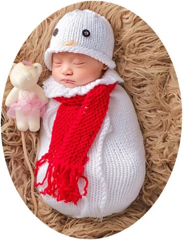 Vemonllas الوليد التصوير الدعائم ثلج ملابس الطفل التقطت الصور الدعائم فتاة طفل صور الدعامة الزي قبعة وشاح كيس النوم مجموعات in Kuwait