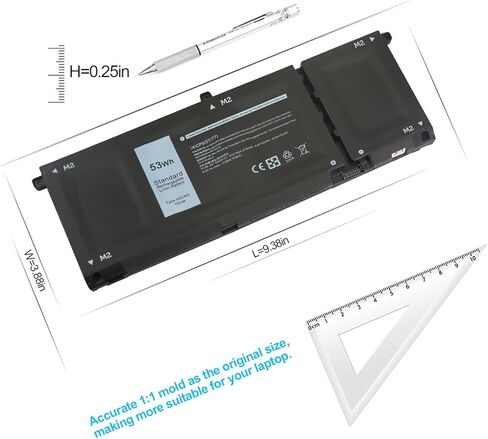 H5CKD Battery 53WH 15V for Dell Latitude 3410 3510, Inspiron 5300 5301 5401 5402 5408 5409 5501 5502 5509, 5400 5406 7405 2-in-1, 7300 2-in-1 Silver, Vostro 5300 5401 5501, JK6Y6 9077G 7T8CD Notebook in Saudi Arabia