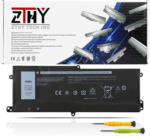 استبدال بطارية الكمبيوتر المحمول ZTHY 90Wh DT9XG لجهاز Dell Alienware Area-51m R1 R2 ALWA51M-D1968W D1968B D1969PW D1733B D1746W D1735DB D1733PB D1766W D1748DW D1746B D1766B D1741DB Series 07PWKV 0KJ واي فاي 11.4 فولت in Saudi Arabia