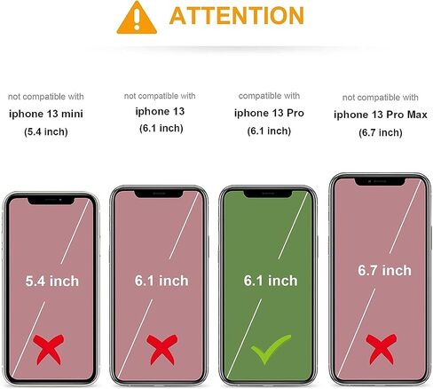 محفظة KIHUWEY لهاتف iPhone 13 Pro مع حامل بطاقة الائتمان، حلقة دوران 360 درجة من جلد البولي يوريثان بمشبك مغناطيسي، غطاء واقٍ شديد التحمل للنساء والرجال 6.1 بوصة (بني) in Kuwait
