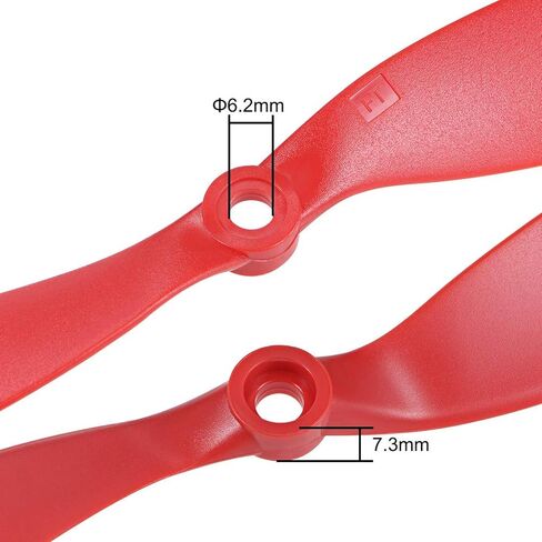 TOP-VIGOR 4pcs CW CCW RC Propellers 1045 10 x 4.5 Inch 2-Vane Fixed-Wing RC Vehicle Propellers Replacement for RC Airplane Toy with Adapter Rings Nylon Black, 2CW+2CCW in Saudi Arabia