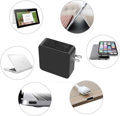 شاحن محول طاقة USB من النوع C بقدرة 65 وات/61 وات متوافق مع أجهزة Apple MacBook/Pro وLenovo وASUS وAcer وDell وXiaomi Air وHuawei Matebook وHP Spectre والهواتف الذكية لأجهزة الكمبيوتر المحمولة Thinkpad in Saudi Arabia
