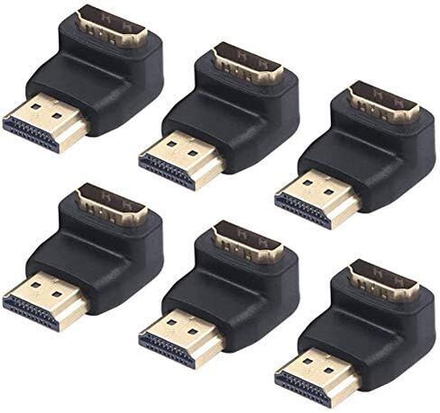 محول VCE HDMI 90 درجة 6 حزم، محول HDMI بزاوية قائمة ذكر إلى أنثى موصل على شكل حرف L مع 4K@60 هرتز، ثلاثي الأبعاد لعصا التلفزيون، HDTV، الكمبيوتر الشخصي in Kuwait