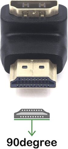 محول VCE HDMI 90 درجة 6 حزم، محول HDMI بزاوية قائمة ذكر إلى أنثى موصل على شكل حرف L مع 4K@60 هرتز، ثلاثي الأبعاد لعصا التلفزيون، HDTV، الكمبيوتر الشخصي in Kuwait