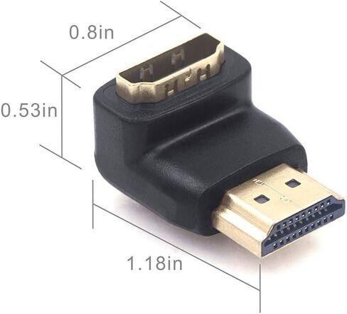محول VCE HDMI 90 درجة 6 حزم، محول HDMI بزاوية قائمة ذكر إلى أنثى موصل على شكل حرف L مع 4K@60 هرتز، ثلاثي الأبعاد لعصا التلفزيون، HDTV، الكمبيوتر الشخصي in Kuwait