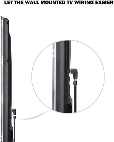 محول VCE HDMI 90 درجة 6 حزم، محول HDMI بزاوية قائمة ذكر إلى أنثى موصل على شكل حرف L مع 4K@60 هرتز، ثلاثي الأبعاد لعصا التلفزيون، HDTV، الكمبيوتر الشخصي in Kuwait