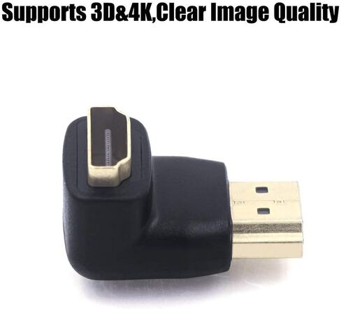 محول VCE HDMI 90 درجة 6 حزم، محول HDMI بزاوية قائمة ذكر إلى أنثى موصل على شكل حرف L مع 4K@60 هرتز، ثلاثي الأبعاد لعصا التلفزيون، HDTV، الكمبيوتر الشخصي in Kuwait