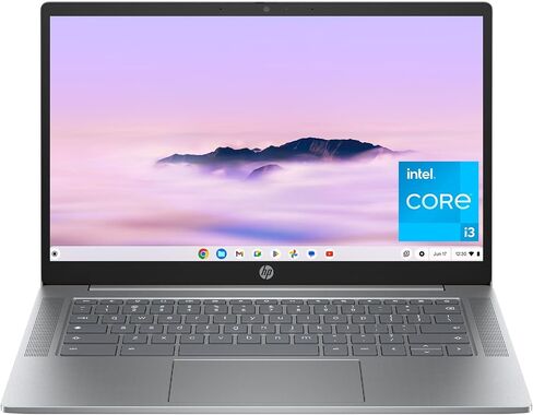 كمبيوتر محمول HP Chromebook Plus مقاس 14 بوصة، شاشة FHD، Intel Core i3-N305، ذاكرة الوصول العشوائي 8 جيجابايت، 128 جيجابايت UFS، Intel UHD Graphics، نظام التشغيل Chrome 14a-nf0050nr (2024) in Saudi Arabia