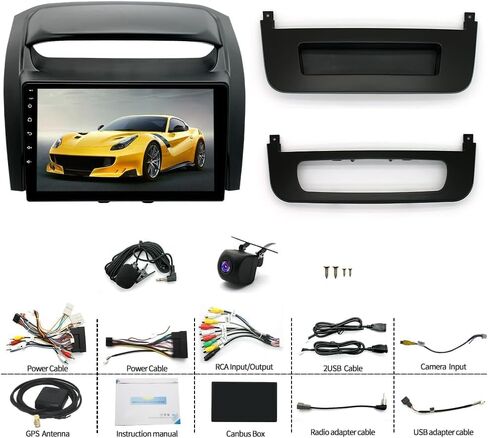 ستيريو سيارة Android 13.0 مزدوج Din - CarPlay Android Auto Car Audio مستقبل الوسائط المتعددة 9 بوصة شاشة تعمل باللمس راديو السيارة مع نظام تحديد المواقع بلوتوث وكاميرا احتياطية لكيا سورينتو MK3 2014-2015 in Saudi Arabia