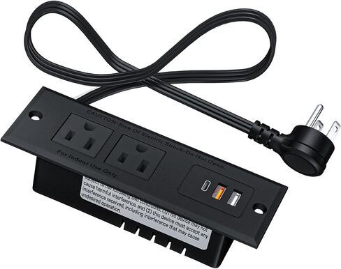 Recessed Power Strip with 18W USB-C, 2 Outlets 3 USB Ports (2 USB-A 1 USB-C) Mountable Desk Outlet, Mount Desk Outlet for Side Table/Sofa Table/Furnitures in Saudi Arabia