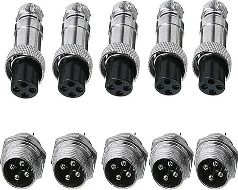 GX16 3Pin Male Female Aviation Connector Plug 16MM Wire Panel Metal Connector Silver (5 Sets) in Saudi Arabia