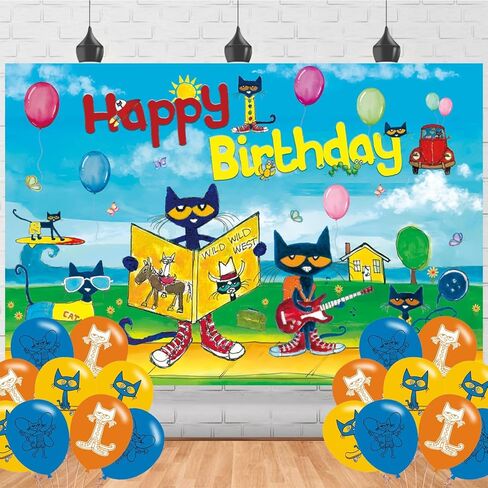 بيت والقط خلفية حفلة عيد ميلاد، بيت والقط ديكور حفلة عيد ميلاد، بيت القط عيد ميلاد سعيد راية تبادل لاطلاق النار صور خلفيات الدعائم للبنين والبنات 5x3ft in Kuwait