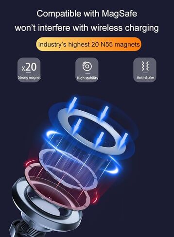 Hyundai Tucson Phone Mount Magnetic Tucson Phone Holder for 2024 Hyundai Tucson Accessories Tucson and Santa Cruz Phone Holder 2022-present Compatible for All Cell Phones in Kuwait