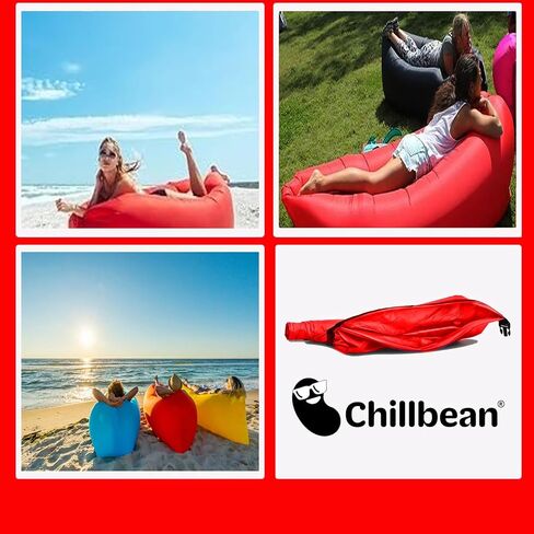 Inflatable Lounger Air Sofa Chair, Inflatable Lounger Hammock with Pillow, Beach Inflatable Couch, Anti Leak Single Layer Nylon Couch for Outdoor Camping, Hiking and Beach (Black), CHB-1 in Saudi Arabia