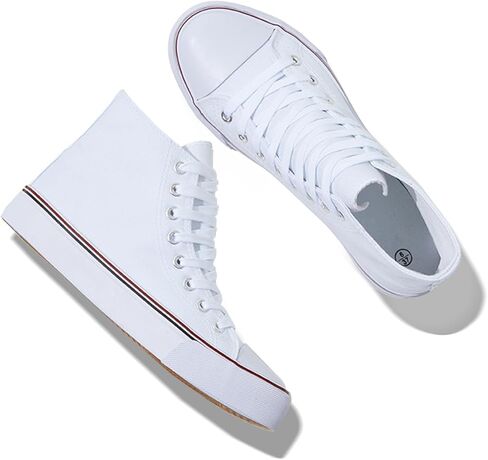 Iarus High Top Sneakers for Women White Canvas Comfortable Shoes for Women Walking Casual Sneakers Tennis Shoes in Saudi Arabia