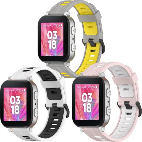 3 Pack Silicone Watch Bands Compatible with Gizmo watch 3 2 1/Gabb Watch 3 2 1/SyncUP,Sport Watch Band, Soft Breathable Smartwatch Band in Kuwait