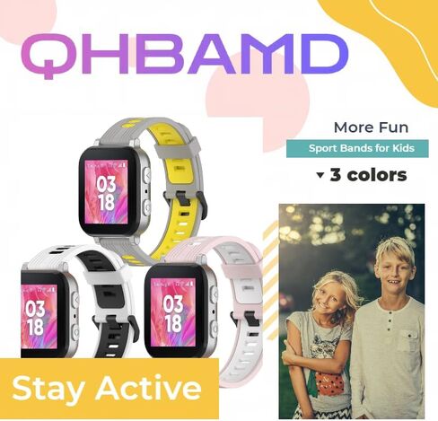 3 Pack Silicone Watch Bands Compatible with Gizmo watch 3 2 1/Gabb Watch 3 2 1/SyncUP,Sport Watch Band, Soft Breathable Smartwatch Band in Kuwait