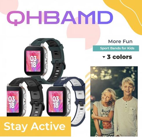 3 Pack Silicone Watch Bands Compatible with Gizmo watch 3 2 1/Gabb Watch 3 2 1/SyncUP,Sport Watch Band, Soft Breathable Smartwatch Band in Kuwait