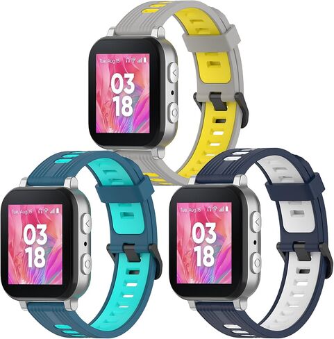 3 Pack Silicone Watch Bands Compatible with Gizmo watch 3 2 1/Gabb Watch 3 2 1/SyncUP,Sport Watch Band, Soft Breathable Smartwatch Band in Kuwait