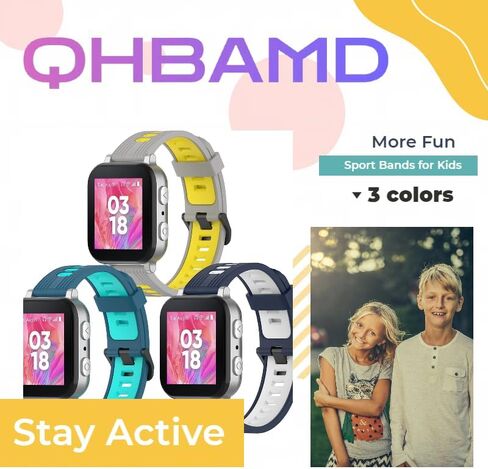 3 Pack Silicone Watch Bands Compatible with Gizmo watch 3 2 1/Gabb Watch 3 2 1/SyncUP,Sport Watch Band, Soft Breathable Smartwatch Band in Kuwait