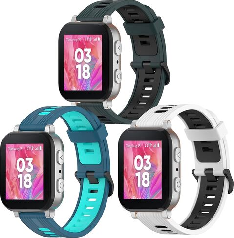 3 Pack Silicone Watch Bands Compatible with Gizmo watch 3 2 1/Gabb Watch 3 2 1/SyncUP,Sport Watch Band, Soft Breathable Smartwatch Band in Kuwait