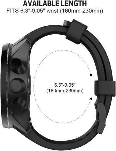 حزام ساعة سيليكون ناعم متوافق مع Suunto 9 Band من NotoCity لـ Suunto 9 GPS Baro حزام ساعة بديل رياضي للرجال والنساء in Kuwait