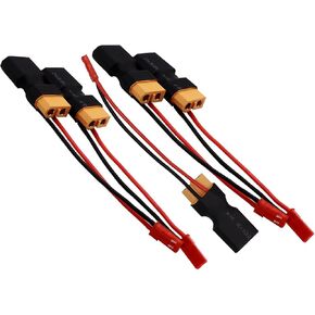 5PCS XT60 Male to Female with JST Plugs (Male) Lipo Battery Connectors Power Adapter Compatible With DJI Phantom Quadcopter FPV and other Aerial Multicopter helicopters aircrafts (22AWG10cm)