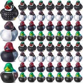 56 Pcs 2Inch Mallard Rubber Duck Cool Floating Rubber Ducky Car Dashboard Ornament for Birthday Gift Party Nature Birds Lovers(4 Styles) in Kuwait