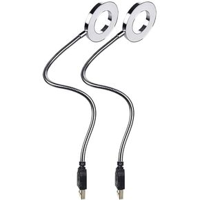 USB gooseneck Hose Fill Light is Suitable for laptops, Bedroom Bedside Lighting, Small Night Lights, Soft Eye Protection, Bedroom Sleep Bedside Lights, and Night Video Fill Lights 2-Pack