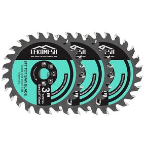 TCT Circular Saw Blades - 3Pack 3" 24T TCT Cutting Disc with 3/8-Inch Arbor, Wood Cutting Circular Saw Blades Cut Off Wheel for Wood Plastic and Composite Materials