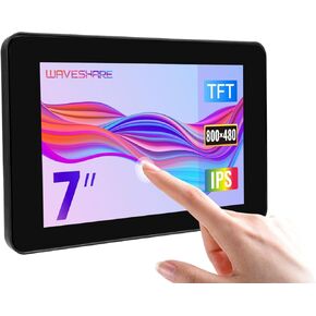 waveshare 7inch Capacitive Touch Display Compatible with Raspberry Pi 4B Comes with Protection Case 800×480 Resolution DSI Interface