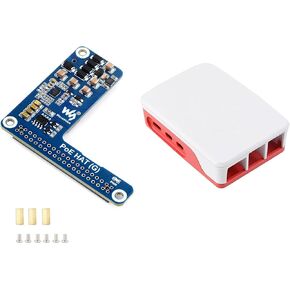PoE HAT for Raspberry Pi 5, Power Over Ethernet HAT for Raspberry Pi 5, 5V 5A 25W Output, Support IEEE 802.3af/at-Compliant Network Standard, Pi 5 PoE HAT Comes with Raspberry Pi 5 Official Case