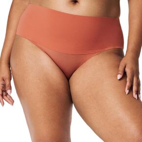 ملابس داخلية SPANX Undie-Tectable - للتحكم الأساسي - مريحة - ملابس داخلية غير مرئية - لا توجد خطوط داخلية مرئية - ملابس داخلية نسائية بدون عرض - ياقوتي داكن - 2X