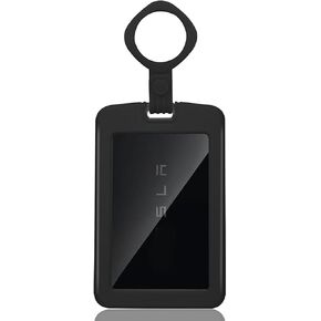2 Pieces Key Card Holder Case for Tesla, Silicone Key Protector Cover, Key Card Holder Compatible with Tesla Model 3 Y S X Key Cards, Black and Gray