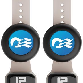 Princess Ocean Medallion Watch Adapter,[2 Pack] princess medallion holder for Princess Medallion Device in 2023 & 2024,Also for Apple Airtag Dog Collar Holde(Black+Black)
