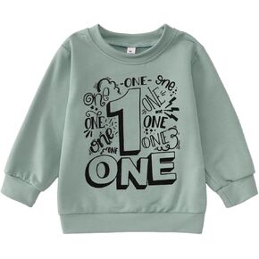 Baby Boy 1st Birthday Outfit One Year Old Sweatshirt Birthday Shirt Gift Crewneck Pullover Top Fall Winter Clothes