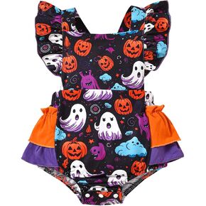 aichilra Baby Girl Love Print Romper Infant Girl One-Piece Bodysuit Short Sleeve Ruffled Summer Clothes 0-24 Months