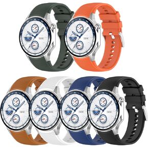 FitTurn 6 Pack Sport Bands Compatible with Oppo Watch X, Oneplus Watch 2 for Men Women, Adjustable Waterproof Silicone Strap for Oppo Watch X, Oneplus Watch 2 Smart Watches Accessories