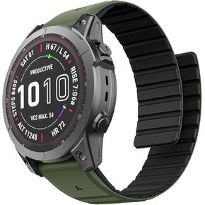 ISABAKE Compatible with Fenix 5/Fenix 6/Fenix 7 Band,22mm Magnetic Soft Silicone Watch Strap for Fenix 5 Plus/Fenix 6 Pro/Approach S62/Quatix 6,Replacement for Forerunner 935/Quatix 5 Smartwatch Bands